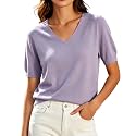 DAIMIDY Women39s Short Sleeve Sweater V Neck
