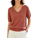 DAIMIDY Women39s Short Sleeve Sweater V Neck