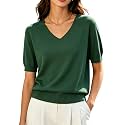 DAIMIDY Women39s Short Sleeve Sweater V Neck