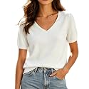 DAIMIDY Women39s Short Sleeve Sweater V Neck