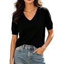 DAIMIDY Women39s Short Sleeve Sweater V Neck