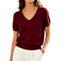 DAIMIDY Women39s Short Sleeve Sweater V Neck
