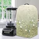 Daisy Floral Green Blender Cover with Drawstring Kitchen Appliance Cover Anti Fingerprint Dust Proof Stain Resistant Coffee Maker Food Processor Stand Mixer Cover for Home Decor