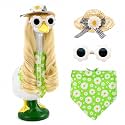 Daisy Porch Goose Outfit with Long Blonde Wig & Hat, 4-Piece