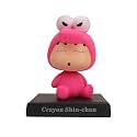 Daiyamondo Super Hero Anime Action Figure Bobble Head for Car Dashboard Office &amp; Study Table Decoration for Everyone (Pink Shin)
