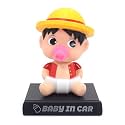 Daiyamondo Super Hero Anime Action Figure Bobble Head for Car Dashboard Office &amp; Study Table Decoration for Everyone (Baby Luffy)