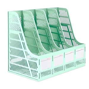 dakos 4 compartments file rack paper holder desktop organizers letter organizer magazine book holder organizer plastic file rack mfp1233