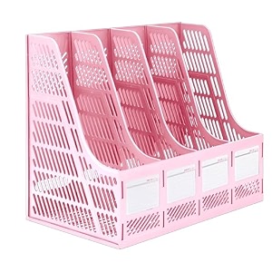 dakos multipurpose plastic 4 compartments file rack paper holder desktop file holders organizer box black