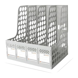 dakos 4 compartments file rack paper holder desktop organizers letter organizer magazine book holder organizer plastic file rack mfp1241