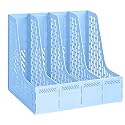 DaKos 4 Compartments File Rack Paper Holder, Desktop Organizers, Letter Organizer, Magazine Book Holder Organizer, Plastic File Rack (MFP1235)