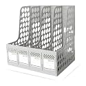 DaKos 4 Compartments File Rack Paper Holder, Desktop Organizers, Letter Organizer, Magazine Book Holder Organizer, Plastic File Rack (MFP1241)