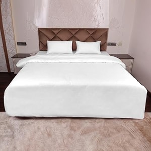 daksh premium cotton 300tc stain striped king size duvet coverquiltrazaicomforter cover 10234 x 11034 with 2 pillow covers - white