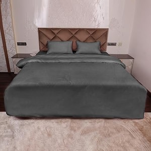 daksh premium cotton 300tc stain striped single size duvet coverquiltrazaicomforter cover 6134 x 9134- grey