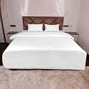 Daksh Premium Cotton 300TC Stain Striped Single Size Duvet Cover/Quilt/Razai/Comforter Cover 61" x 91"- White