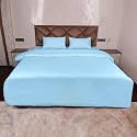 Daksh Premium Cotton 300TC Stain Striped Single Size Duvet Cover/Quilt/Razai/Comforter Cover 61" x 91"- Sky Blue