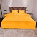 Daksh Premium Cotton 300TC Stain Striped Single Size Duvet Cover/Quilt/Razai/Comforter Cover 61" x 91"- Golden