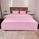Daksh Premium Cotton 300TC Stain Striped King Size Duvet Cover/Quilt/Razai/Comforter Cover 102" x 110" with 2 Pillow Covers - Pink