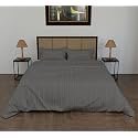 Daksh Premium Cotton 300TC Stain Striped King Size Duvet Cover/Quilt/Razai/Comforter Cover 102" x 110" with 2 Pillow Covers - Grey