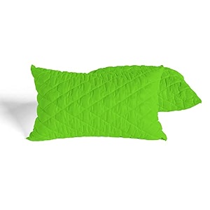 daksh premium quilted bed pillows for sleeping microfiber filler soft and luxurious for back sleepers and side sleepers set of 2 double size 2034 x 3034 mint green