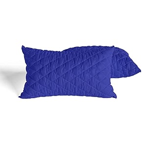 daksh premium quilted bed pillows for sleeping microfiber filler soft and luxurious for back sleepers and side sleepers set of 2 queen size 1634 x 2434 navy blue