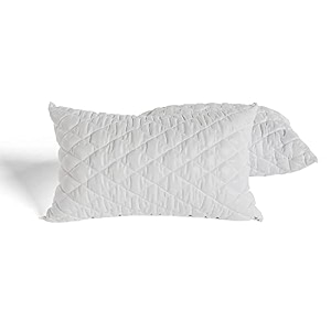 daksh premium quilted bed pillows for sleeping microfiber filler soft and luxurious for back sleepers and side sleepers set of 2 standard size 1734 x 2734 white