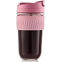 Glass Coffee Cup and Mug with Lid and Straw Travel Tumbler Mason Jar Can Sipper for Hot and Cold Drinks Pack of 1