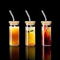 Reusable Glass Coffee Sipper with Lid and Straw, 350ml Leakproof Tumbler Travel Mug,Smoothies, Any Cold Hot Drinking Cups Pack of 1 (Multi Color) (Pack of 1)