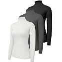 Dalavch 3 Pack Women’s Long Sleeve Turtleneck Shirts Slim Fit
