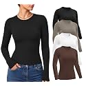 Dalavch 4 Pack Women's Long Sleeve Shirts Slim Fit Underscrub Tops