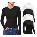 Dalavch 4 Pack Women's Long Sleeve Shirts Slim Fit Underscrub Tops