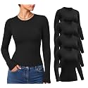 Dalavch 4 Pack Women's Long Sleeve Shirts Slim Fit Underscrub Tops