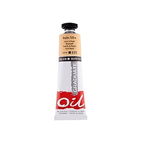 daler-rowney graduate oil colour paint metal tube 38ml naples yellow-635