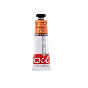 daler-rowney graduate oil colour paint metal tube 38ml cadmium orange hue-619
