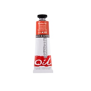daler-rowney graduate oil colour paint metal tube 38ml vermilion hue-588
