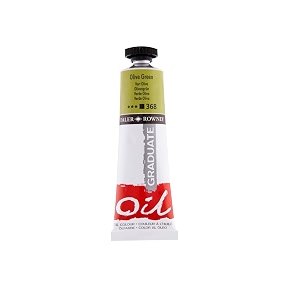 daler-rowney graduate oil colour paint metal tube 38ml olive green-368