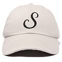 DALIX Initial Hat Letter S Womens Baseball Cap Monogram Cursive Embroider