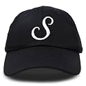 DALIX Initial Hat Letter S Womens Baseball Cap Monogram Cursive Embroider