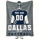 Dallas Throw Blanket Personalized Name and Number Gifts for Men Women Kids Flannel Tapestry