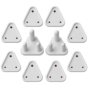 daluci baby proofing socket plug covers 10 pcs  baby safety child proof electric socket protector for switch board dummy plug cover guards for kids safety pack of 10 white