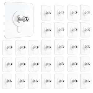 daluci 30 pcs self adhesive screw hooks for hanging  heavy duty adhesive wall hooks for wall heavy items  sticker screw wall hook without drilling nail free wall hooks for clothes towels amp home