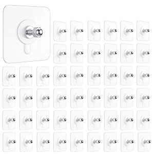 daluci 50 pcs self adhesive screw hooks for hanging  heavy duty adhesive wall hooks for wall heavy items  sticker screw wall hook without drilling nail free wall hooks for clothes towels amp home