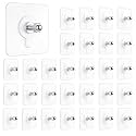 DALUCI 30 Pcs Self Adhesive Screw Hooks for Hanging | Heavy Duty Adhesive Wall Hooks for Wall Heavy Items | Sticker Screw Wall Hook Without Drilling, Nail Free Wall Hooks for Clothes Towels &amp; Home
