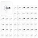 DALUCI 50 Pcs Self Adhesive Screw Hooks for Hanging | Heavy Duty Adhesive Wall Hooks for Wall Heavy Items | Sticker Screw Wall Hook Without Drilling, Nail Free Wall Hooks for Clothes Towels & Home