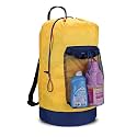 Dalykate Backpack Laundry Bag With Shoulder Straps And Mesh Pocket Durable Nylon Backpack Clothes Hamper Bag With Drawstring Closure For College Travel Laundromat Apartment
