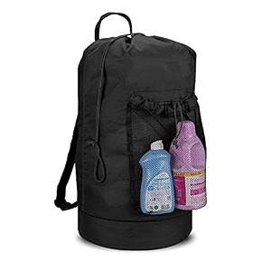 dalykate backpack laundry bag with shoulder straps and mesh pocket durable nylon clothes hamper bag with drawstring closure for college travel laundromat apartment