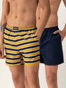 Damensch 2 Pack Checked Cotton Boxer Shorts Side Pocket Printed Men Boxer