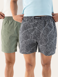 damensch pack of 2 cotton back pocket printed men boxer