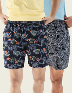 damensch pack of 2 cotton side pocket printed men boxer