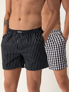 damensch pack of 2 cotton side pocket printed men boxer