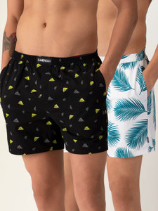 damensch pack of 2 cotton side pocket printed men boxer